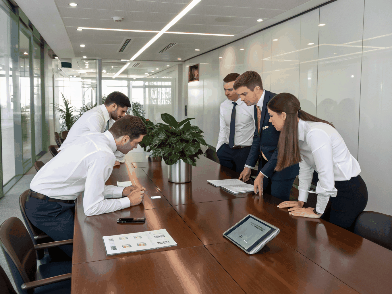 Modern professional boardroom for financial consulting
